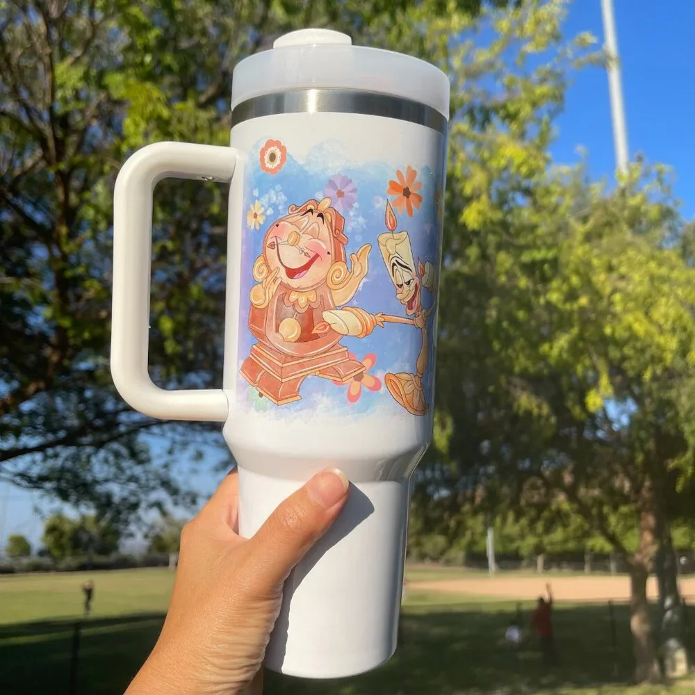 Custom 40 oz Tumbler Disney Beauty and the Beast Belle Brand new double wall st